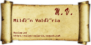 Milán Valéria névjegykártya